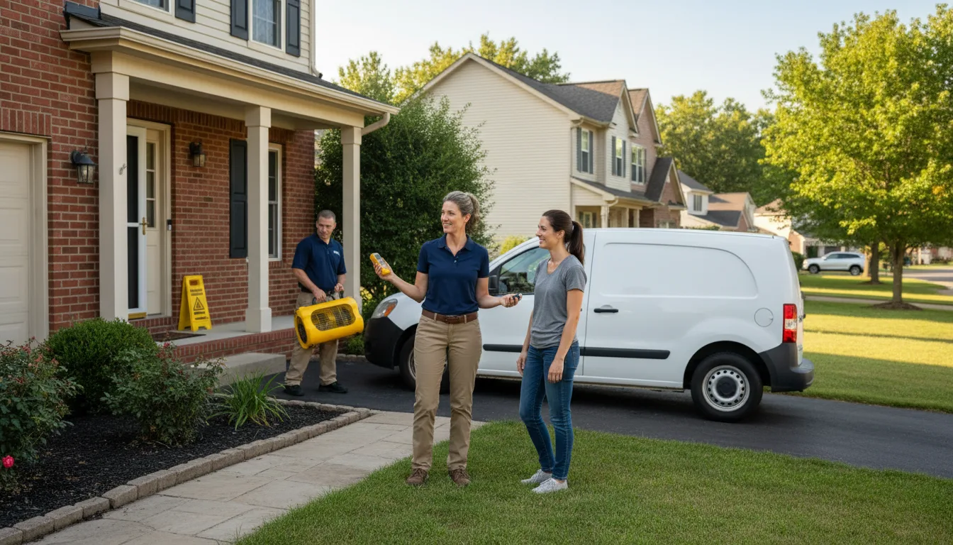 Residential water damage restoration in Hanover, IL